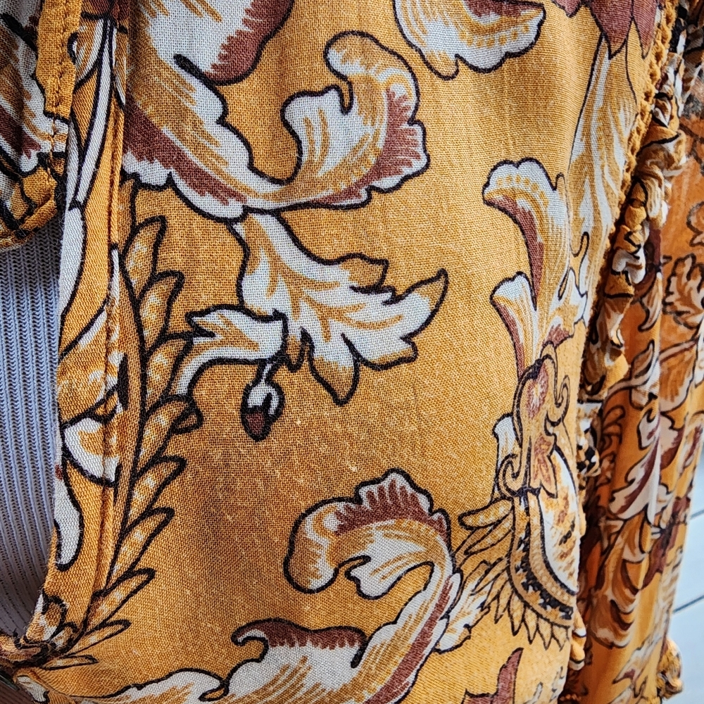 Spell Designs Etienne Maxi Dress Mustard Boho Festival Cottagecore Size L - Picture 5 of 16